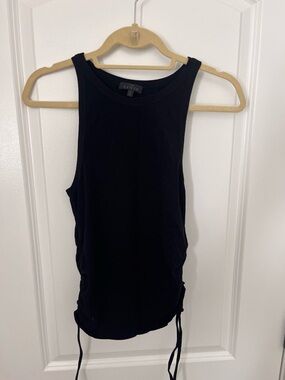 The Range Black Ruched Side Tank Top Size M NWOT